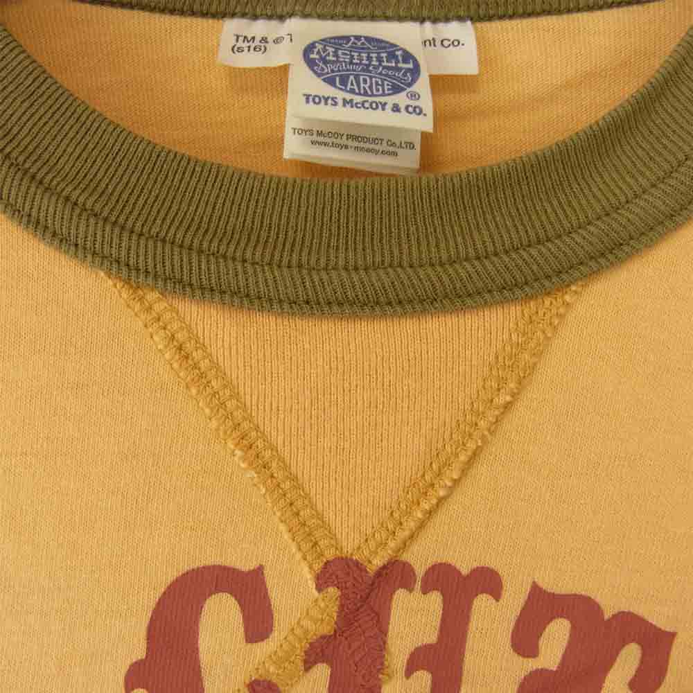 TOY'S McCOY トイズマッコイ McHILL マックヒル × TOM & JERRY トムとジェリー プリント トリム Tシャツ ライトイエロー イエロー系 L【中古】