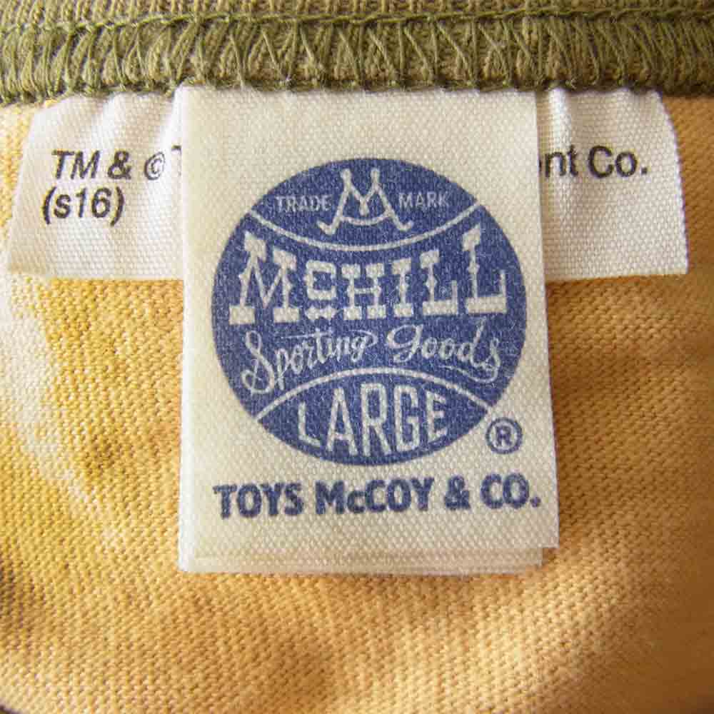 TOY'S McCOY トイズマッコイ McHILL マックヒル × TOM & JERRY トムとジェリー プリント トリム Tシャツ ライトイエロー イエロー系 L【中古】