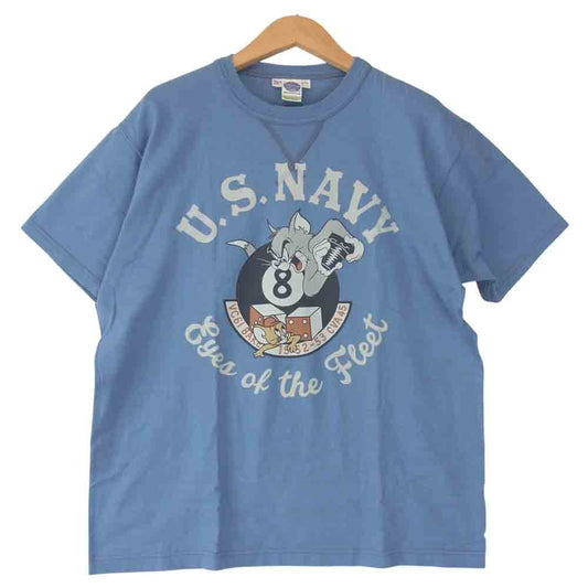 TOY'S McCOY トイズマッコイ McHILL マックヒル × TOM & JERRY トムとジェリー プリント Tシャツ ライトブルー ブルー系 L【中古】