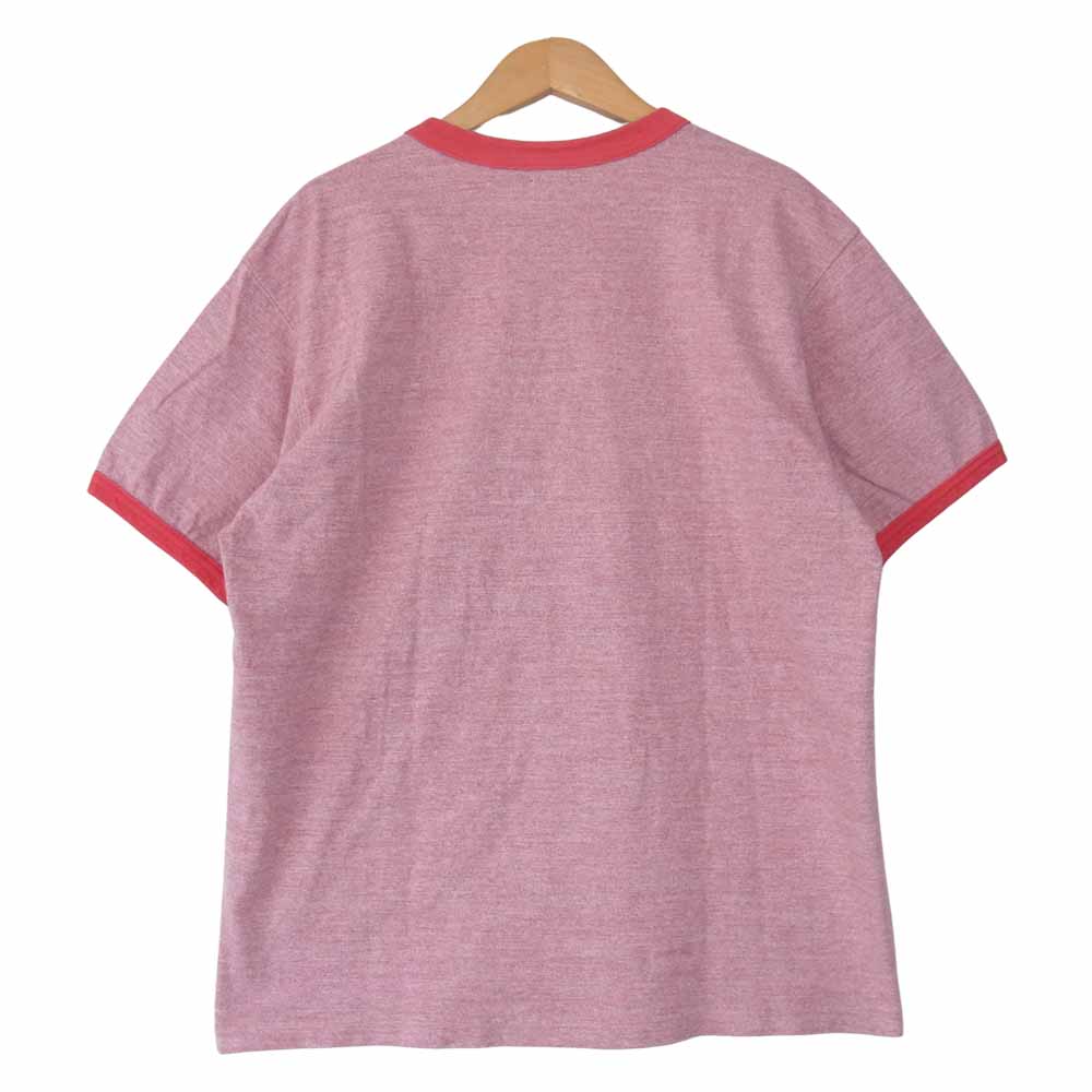 The REAL McCOY'S ザリアルマッコイズ PRINT TRIM T-SHIRT 霜降り トリム プリント Tシャツ レッド系 L【中古】