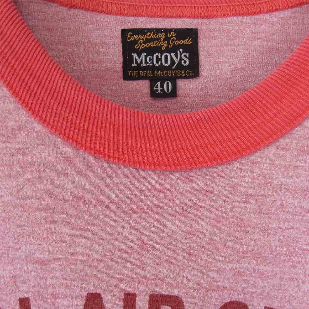 The REAL McCOY'S ザリアルマッコイズ PRINT TRIM T-SHIRT 霜降り トリム プリント Tシャツ レッド系 L【中古】