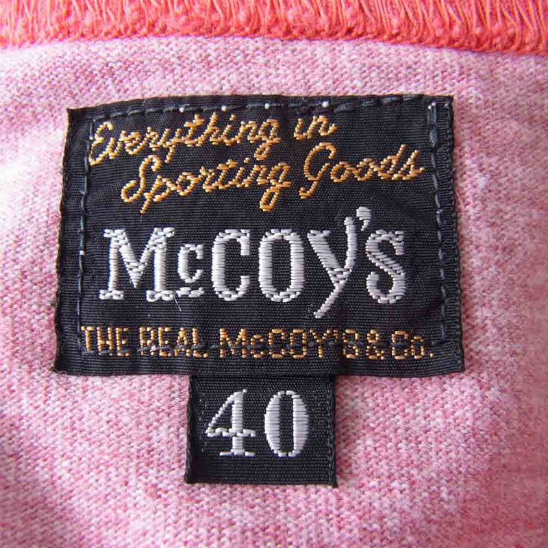 The REAL McCOY'S ザリアルマッコイズ PRINT TRIM T-SHIRT 霜降り トリム プリント Tシャツ レッド系 L【中古】