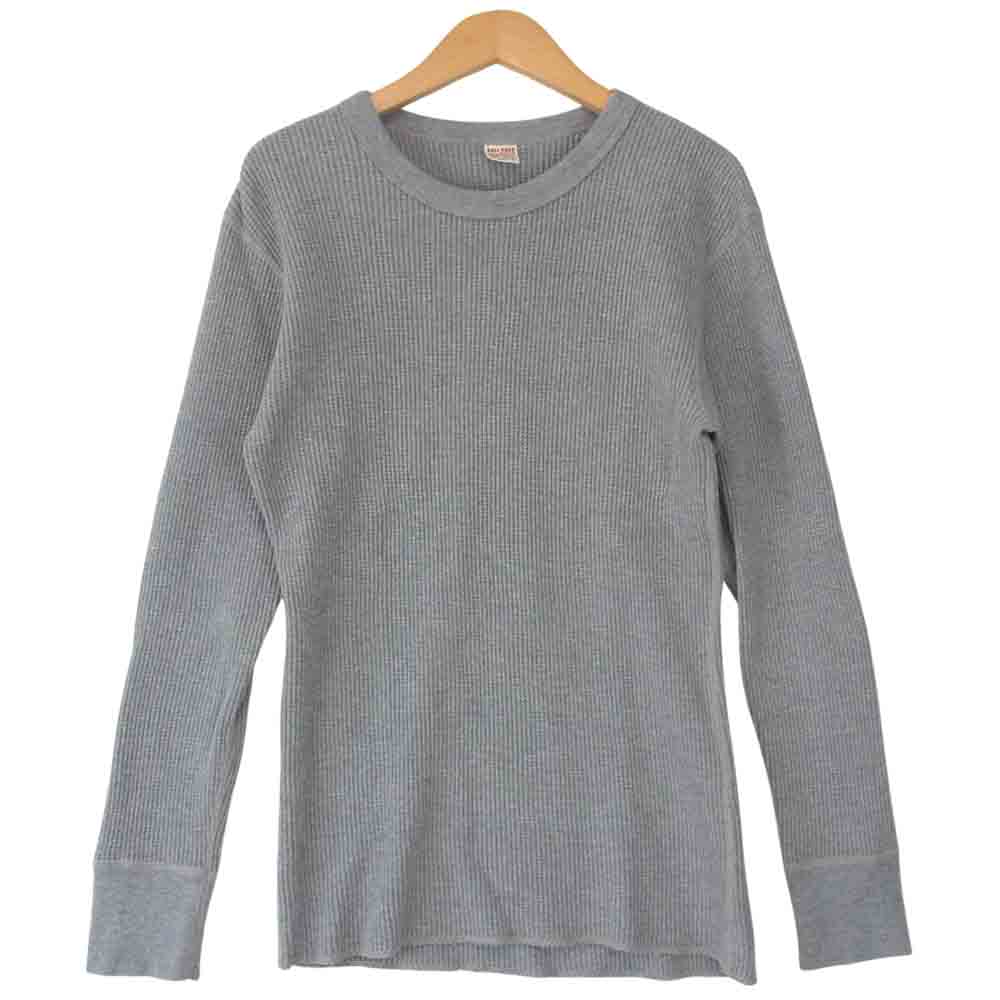 The REAL McCOY'S ザリアルマッコイズ BALL PARK ボール パーク THERMAL SHIRT ミリタリー サーマル 長袖 Tシャツ カットソー グレー グレー系 M【中古】
