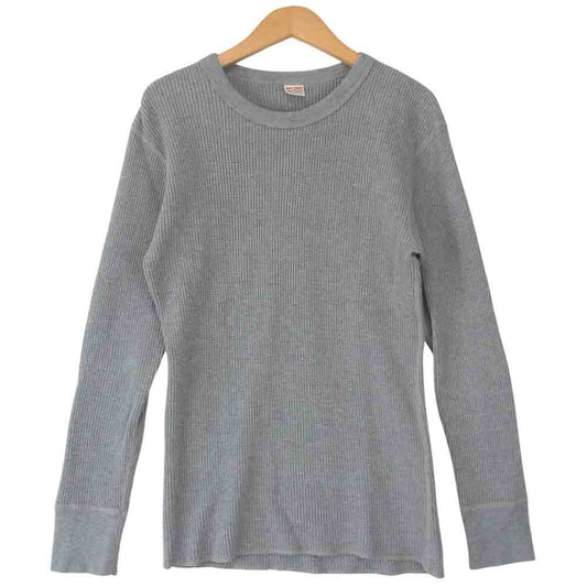The REAL McCOY'S ザリアルマッコイズ BALL PARK ボール パーク THERMAL SHIRT ミリタリー サーマル 長袖 Tシャツ カットソー グレー グレー系 M【中古】