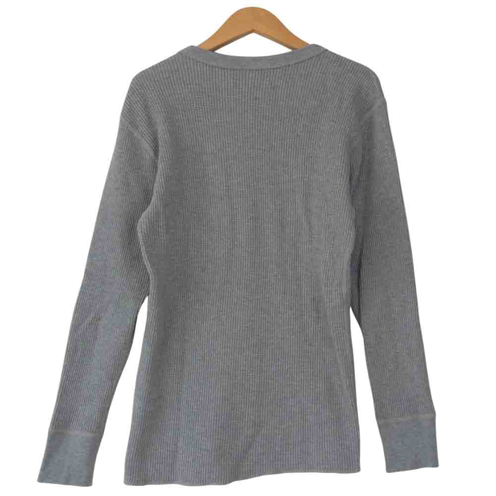 The REAL McCOY'S ザリアルマッコイズ BALL PARK ボール パーク THERMAL SHIRT ミリタリー サーマル 長袖 Tシャツ カットソー グレー グレー系 M【中古】