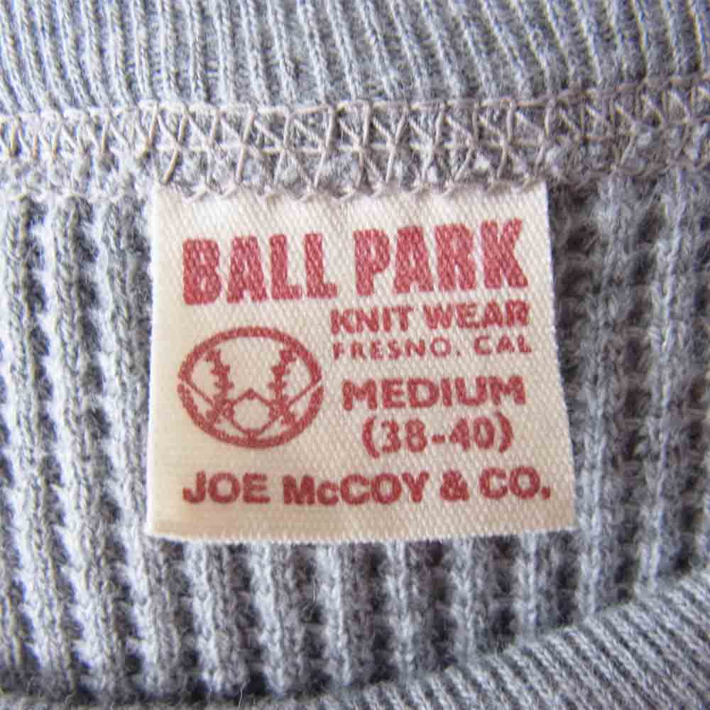 The REAL McCOY'S ザリアルマッコイズ BALL PARK ボール パーク THERMAL SHIRT ミリタリー サーマル 長袖 Tシャツ カットソー グレー グレー系 M【中古】