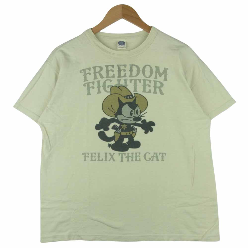 TOY'S McCOY トイズマッコイ McHILL マックヒル × Felix the Cat フェリックス プリント 半袖 Tシャツ ベージュ系 L【中古】