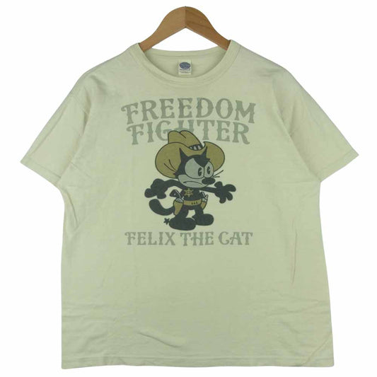 TOY'S McCOY トイズマッコイ McHILL マックヒル × Felix the Cat フェリックス プリント 半袖 Tシャツ ベージュ系 L【中古】