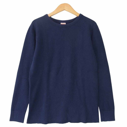 The REAL McCOY'S ザリアルマッコイズ MILITARY THERMAL SHIRT ミリタリー サーマル 長袖 Tシャツ カットソー ネイビー系 M【中古】