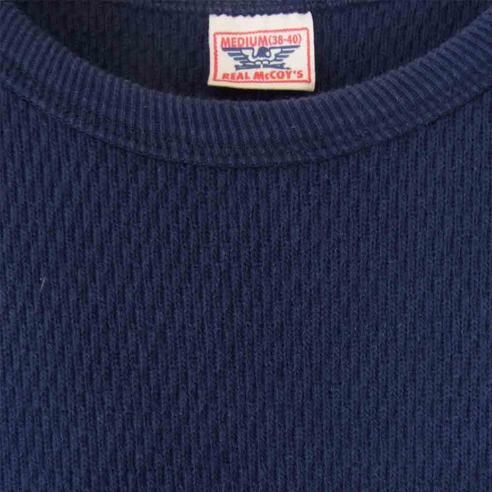 The REAL McCOY'S ザリアルマッコイズ MILITARY THERMAL SHIRT ミリタリー サーマル 長袖 Tシャツ カットソー ネイビー系 M【中古】