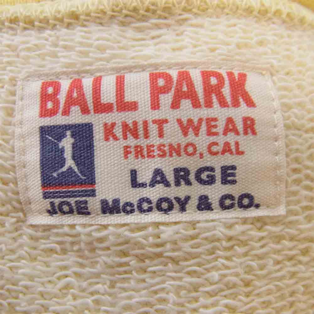 The REAL McCOY'S ザリアルマッコイズ BALL PARK ボール パーク HOODED FULL ZIP SWEAT フルジップ スウェット パーカー イエロー系 L【中古】