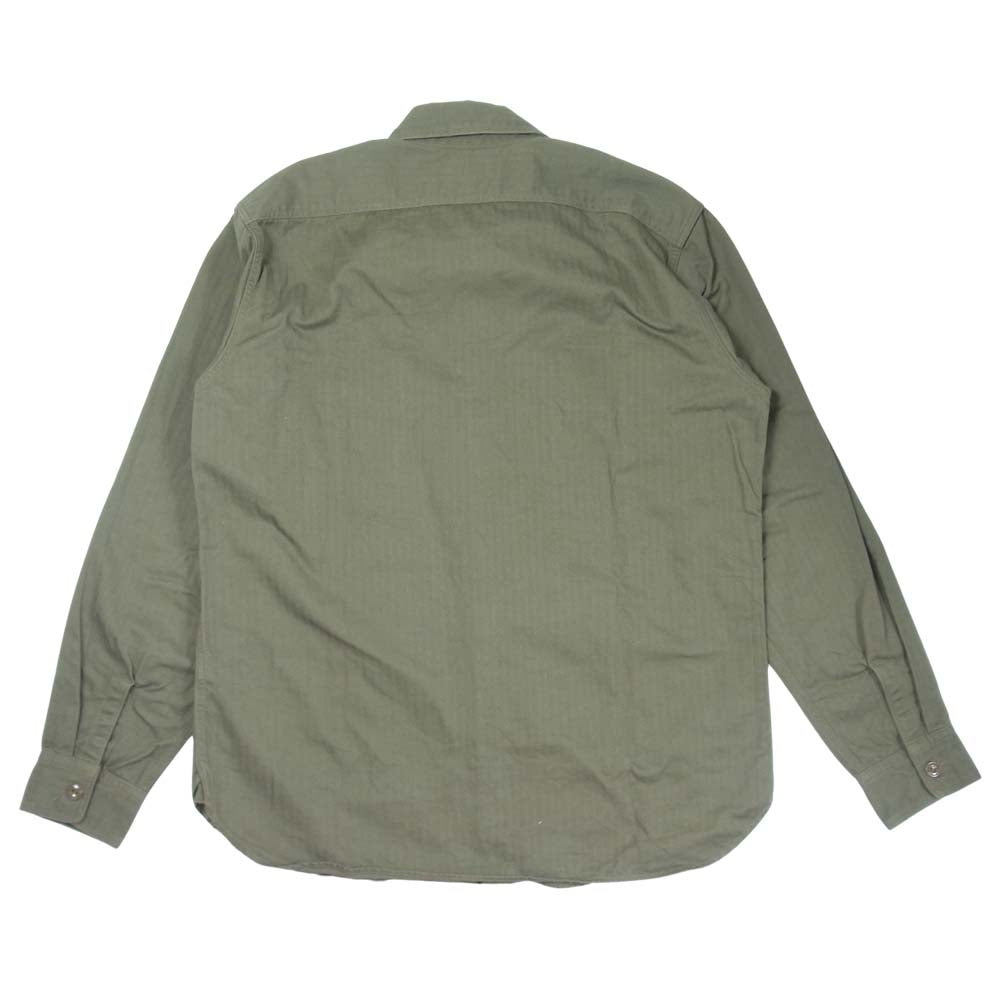 TOY'S McCOY トイズマッコイ McHILL マックヒル MILITALY HERRINGBONE DOCKER SHIRTS ミリタリー ヘリンボーン ドッカー シャツ カーキ系 16【中古】