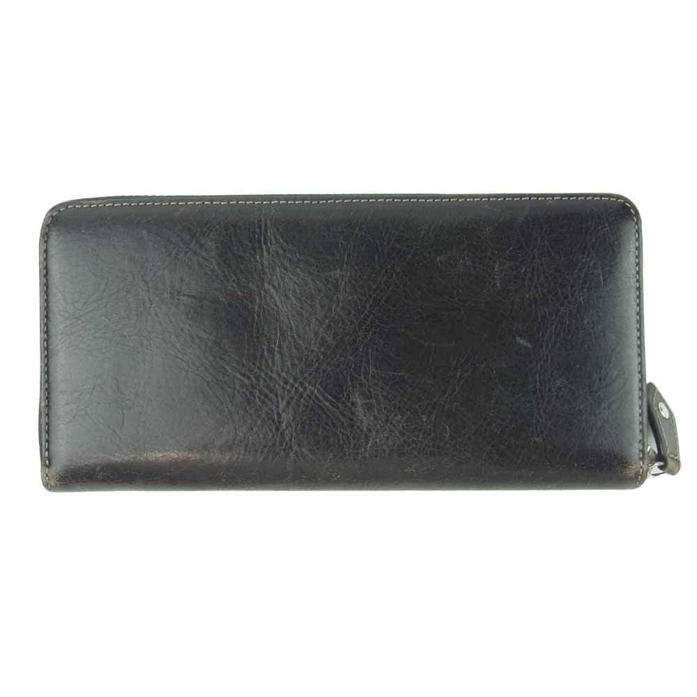 Vivienne Westwood ヴィヴィアンウエストウッド レザー ラウンドジップ ウォレット 長財布 ダークブラウン系【中古】
