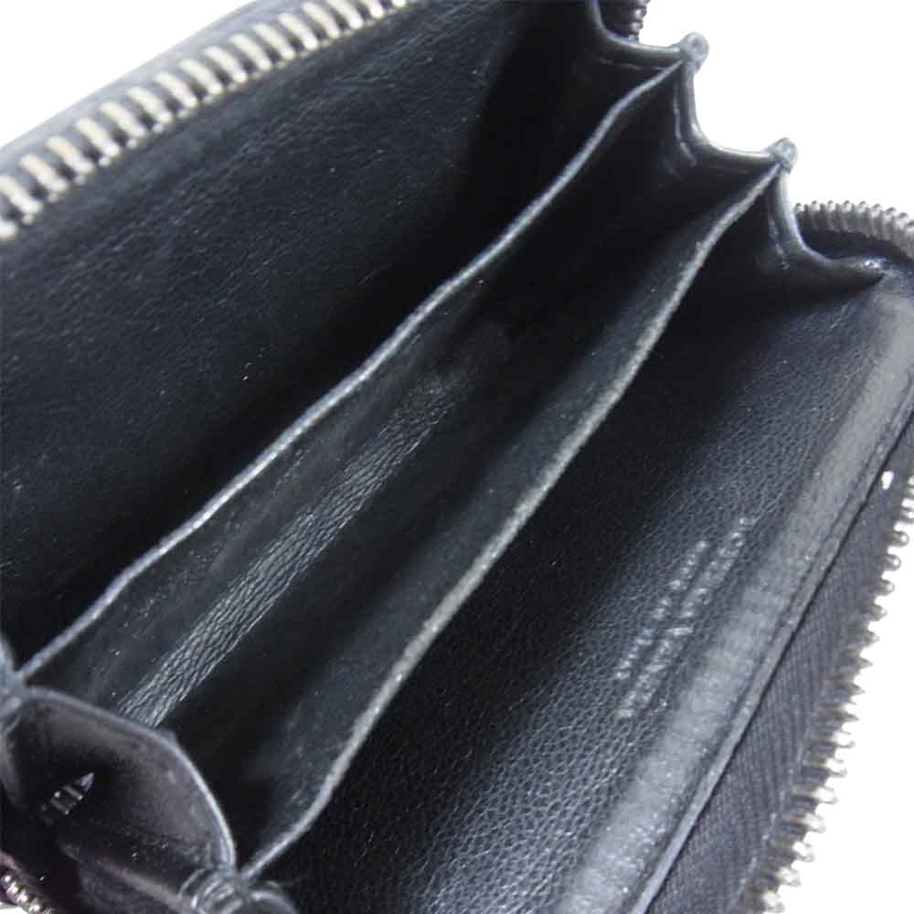 BOTTEGAVENETA ボッテガヴェネタ イントレチャート レザー ラウンドジップ コインケース ブラック系【中古】