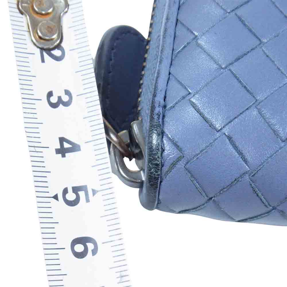 BOTTEGAVENETA ボッテガヴェネタ イントレチャート レザー ラウンドジップ 長財布 グレー系【中古】
