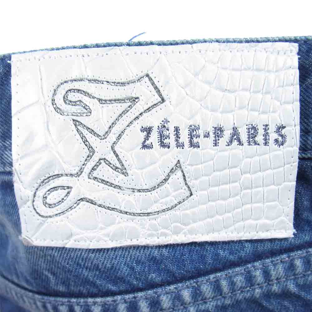 ゼルパリ ダメージ 加工 デニム パンツ 日本製 デニムパンツ インディゴブルー系 36【中古】