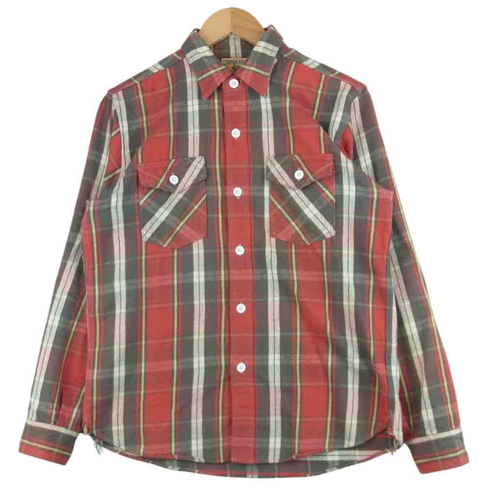 WAREHOUSE ウエアハウス ヘビー ネルシャツ カッパーキング 長袖 シャツ コットン 日本製 レッド系 38【中古】