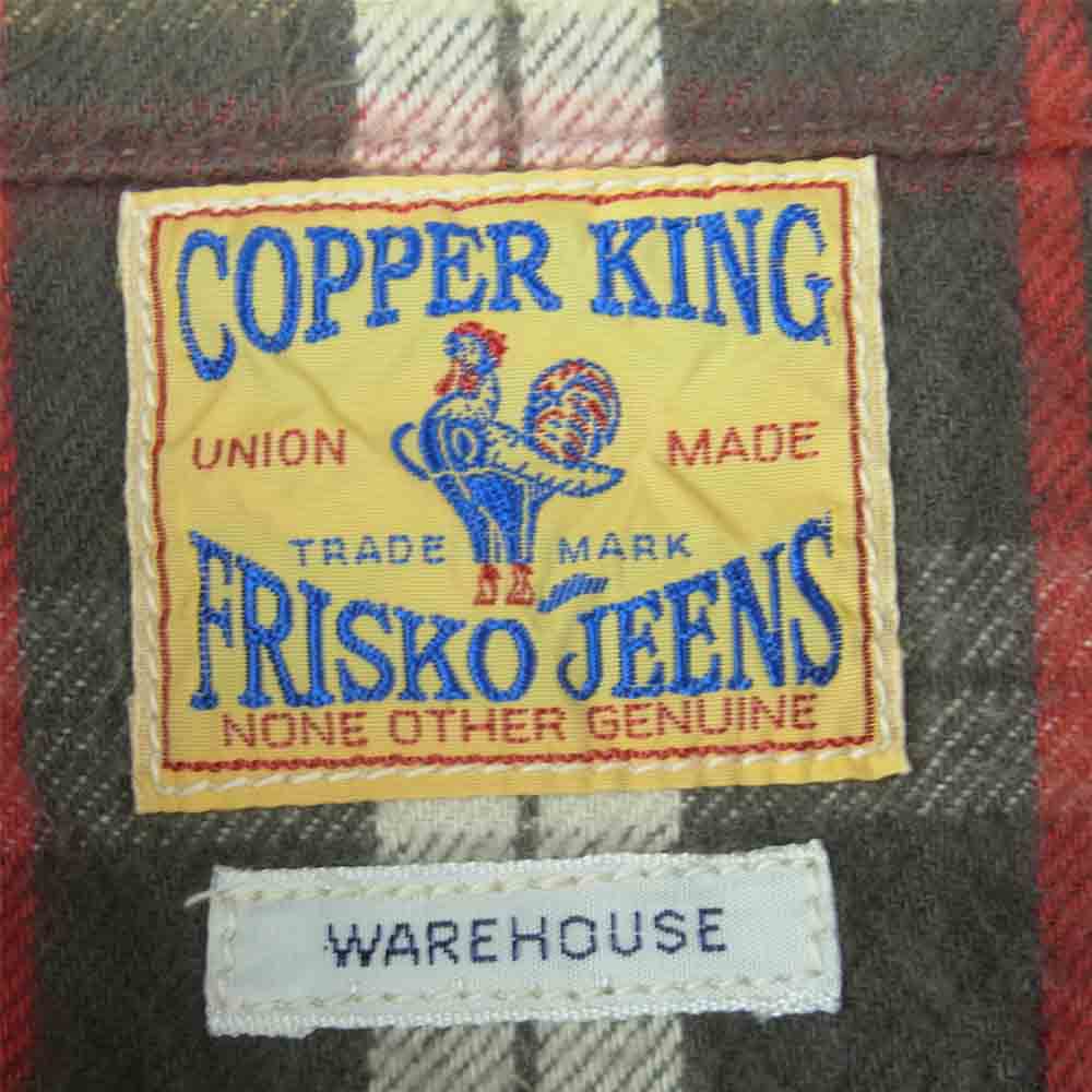 WAREHOUSE ウエアハウス ヘビー ネルシャツ カッパーキング 長袖 シャツ コットン 日本製 レッド系 38【中古】