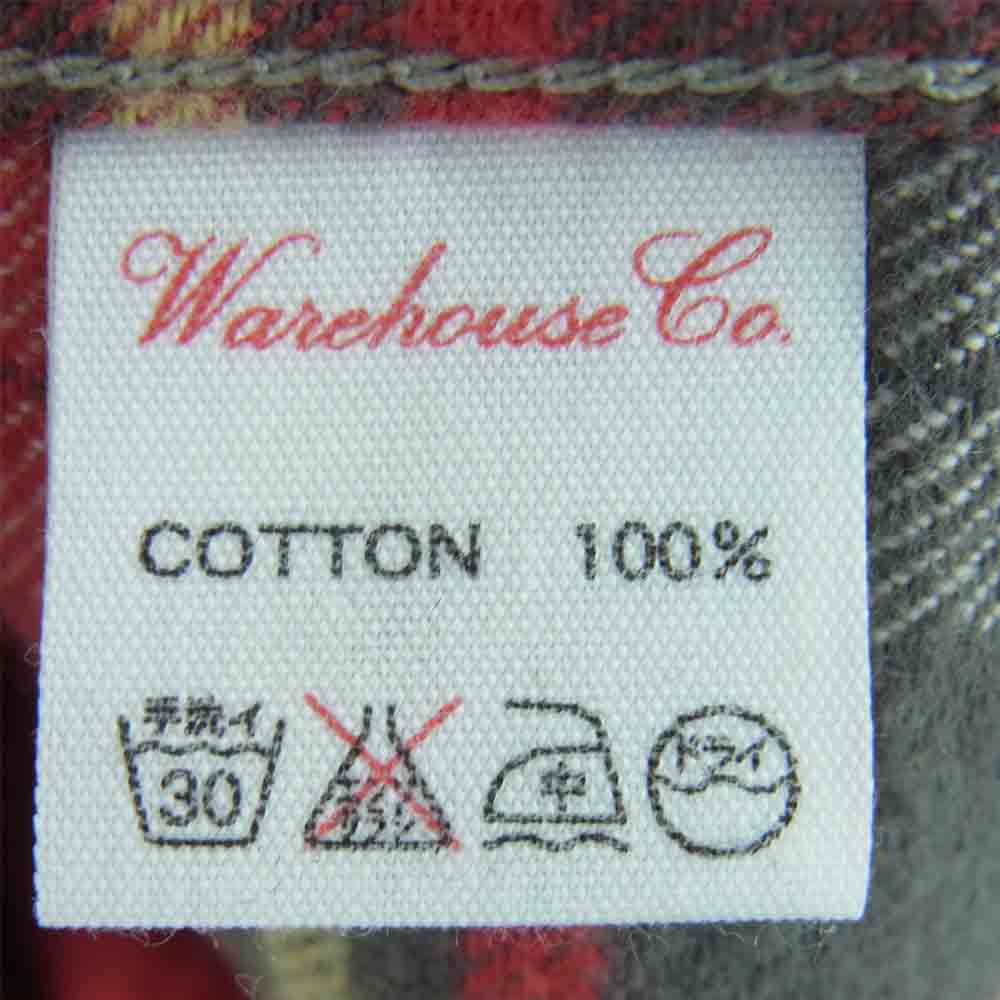 WAREHOUSE ウエアハウス ヘビー ネルシャツ カッパーキング 長袖 シャツ コットン 日本製 レッド系 38【中古】