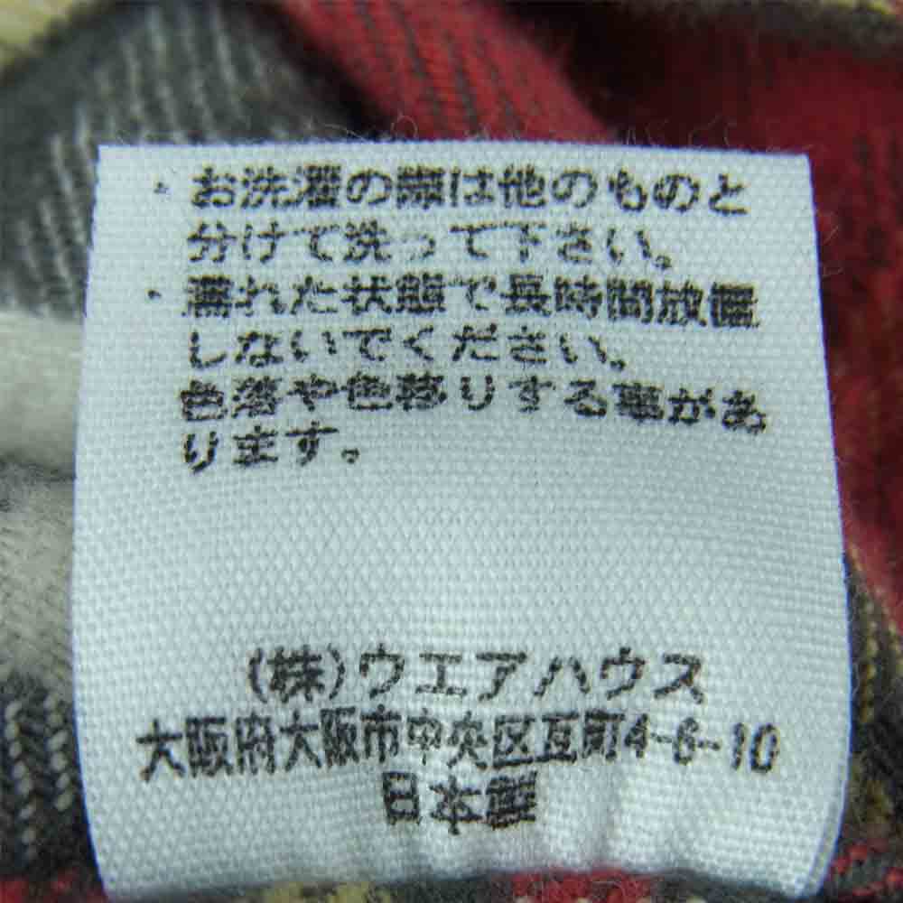 WAREHOUSE ウエアハウス ヘビー ネルシャツ カッパーキング 長袖 シャツ コットン 日本製 レッド系 38【中古】
