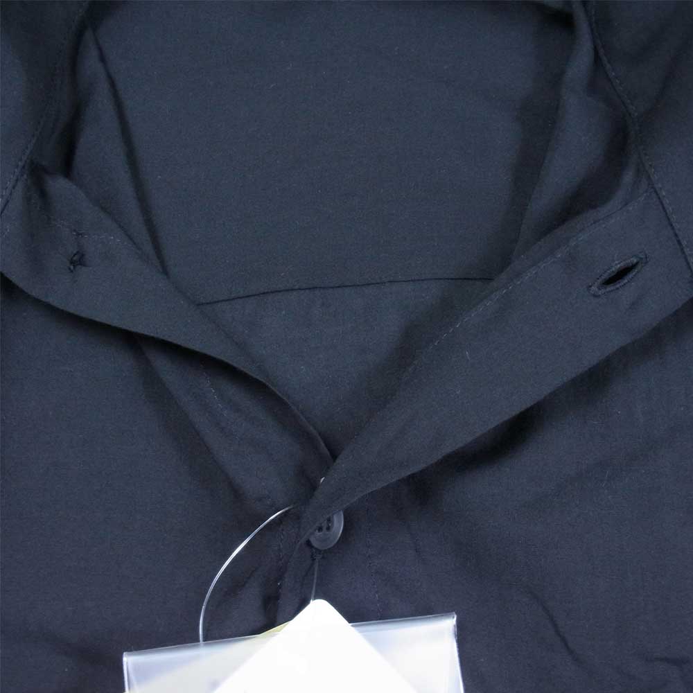 Yohji Yamamoto ヨウジヤマモト POUR HOMME プールオム 21SS HD-B10-203-1A CELLULOSE LAWN STAND COLLAR BLOUSE スタンドカラー シャツ ブラック系 2【新古品】【未使用】【中古】