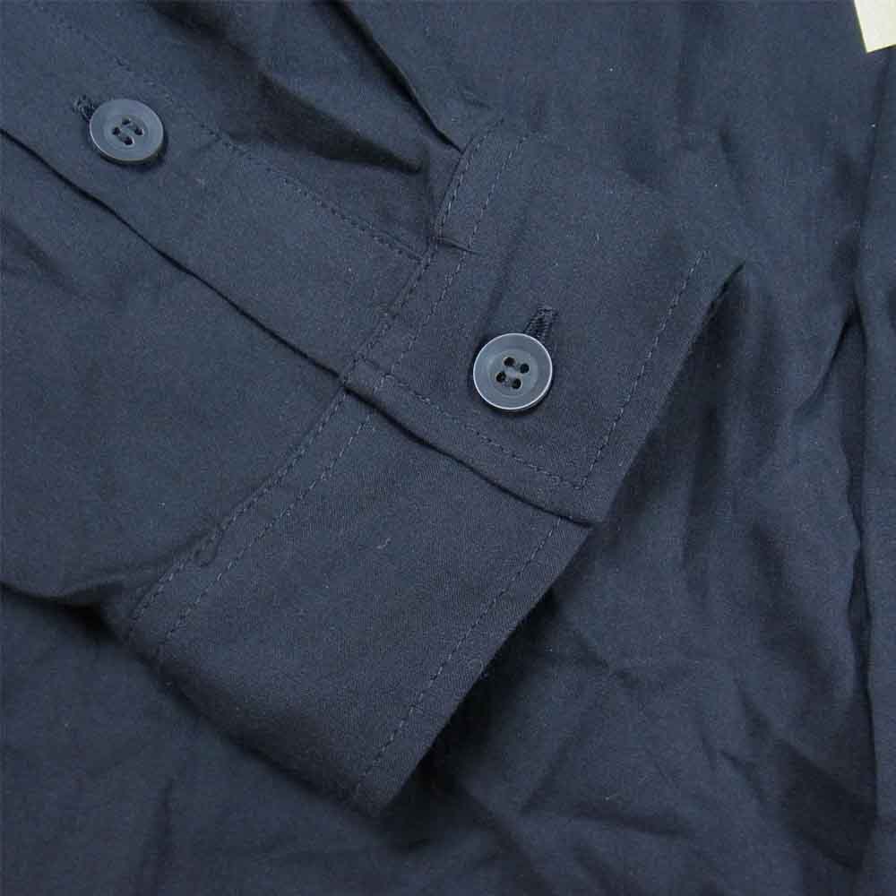 Yohji Yamamoto ヨウジヤマモト POUR HOMME プールオム 21SS HD-B10-203-1A CELLULOSE LAWN STAND COLLAR BLOUSE スタンドカラー シャツ ブラック系 2【新古品】【未使用】【中古】