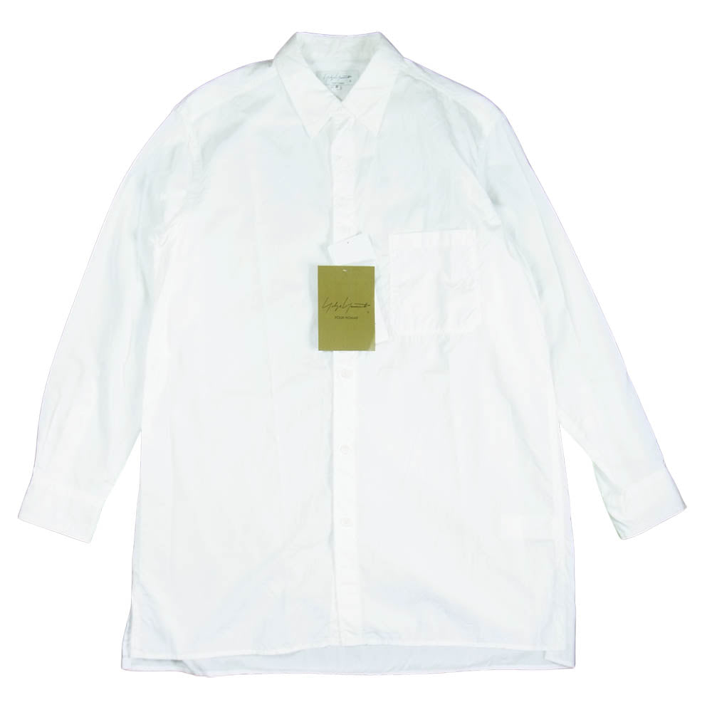 Yohji Yamamoto ヨウジヤマモト POUR HOMME プールオム 21SS HD-B27-024-1A CHAIN STITCH BROAD CLASSIC BIG BLOUSE チェーン ステッチ ブロード クラシック ビッグ シャツ ホワイト系 2【新古品】【未使用】【中古】