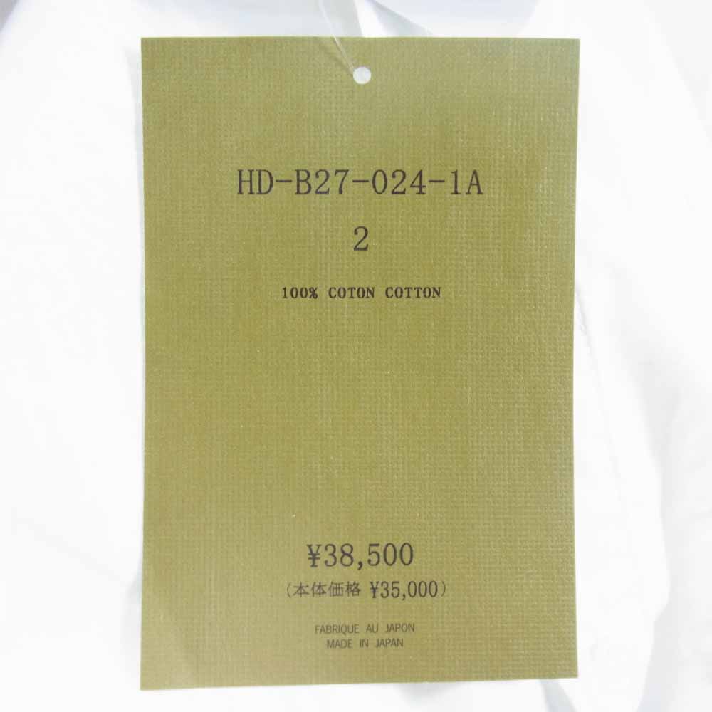 Yohji Yamamoto ヨウジヤマモト POUR HOMME プールオム 21SS HD-B27-024-1A CHAIN STITCH BROAD CLASSIC BIG BLOUSE チェーン ステッチ ブロード クラシック ビッグ シャツ ホワイト系 2【新古品】【未使用】【中古】