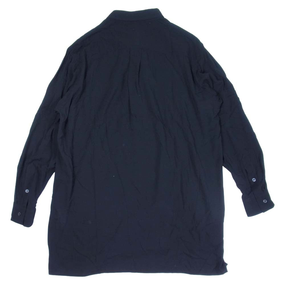 Yohji Yamamoto ヨウジヤマモト POUR HOMME プールオム 21SS HD-B07-200 REPLICA 89AW EMBROIDERY CLASSIC BIG BLOUSE 刺繍 レーヨンシャツ ブラック系 3【新古品】【未使用】【中古】