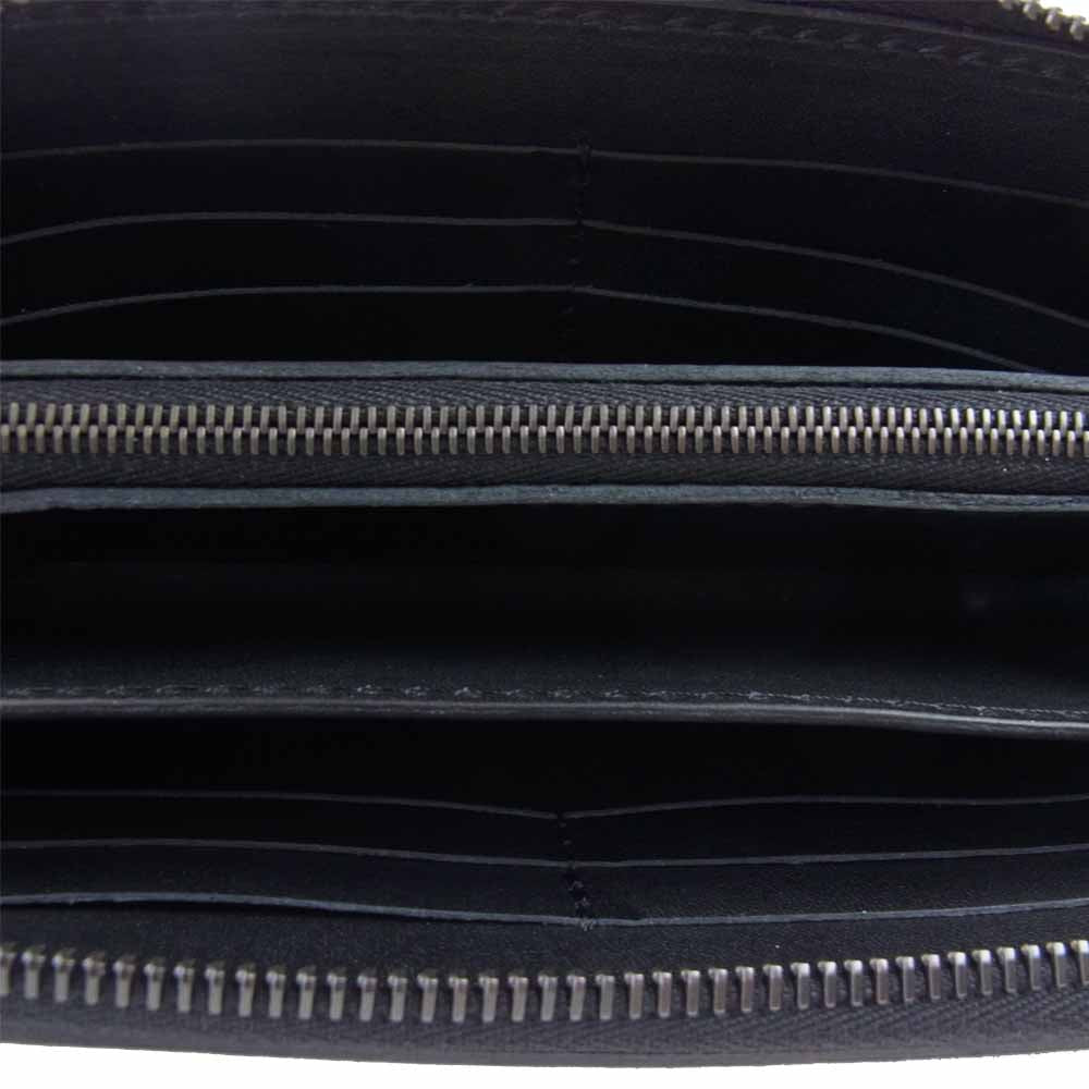 ISAMUKATAYAMA BACKLASH イサムカタヤマバックラッシュ 345-15 グィディオイルカーフ ラウンドファスナー 長財布 ブラック系 F【新古品】【未使用】【中古】