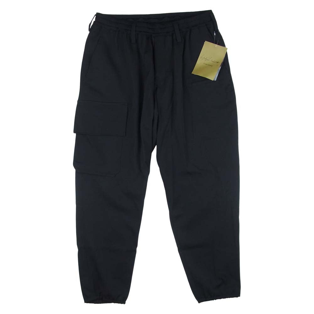 Yohji Yamamoto ヨウジヤマモト HX-P02-140-1A REGULATION MEN レギュレーション 21SS S-W リブ フラップ パンツ ブラック系 2【新古品】【未使用】【中古】