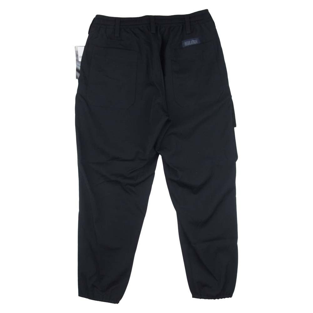 Yohji Yamamoto ヨウジヤマモト HX-P02-140-1A REGULATION MEN レギュレーション 21SS S-W リブ フラップ パンツ ブラック系 2【新古品】【未使用】【中古】