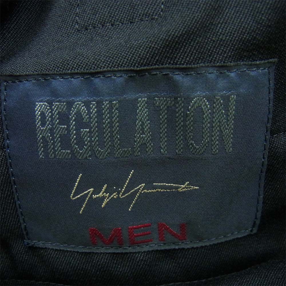 Yohji Yamamoto ヨウジヤマモト HX-P02-140-1A REGULATION MEN レギュレーション 21SS S-W リブ フラップ パンツ ブラック系 2【新古品】【未使用】【中古】