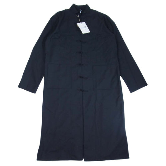 Yohji Yamamoto ヨウジヤマモト GroundY GM-B05-100 T/W Gabardine Long China Shirt ロング チャイナ シャツ コート ブラック系 3【新古品】【未使用】【中古】