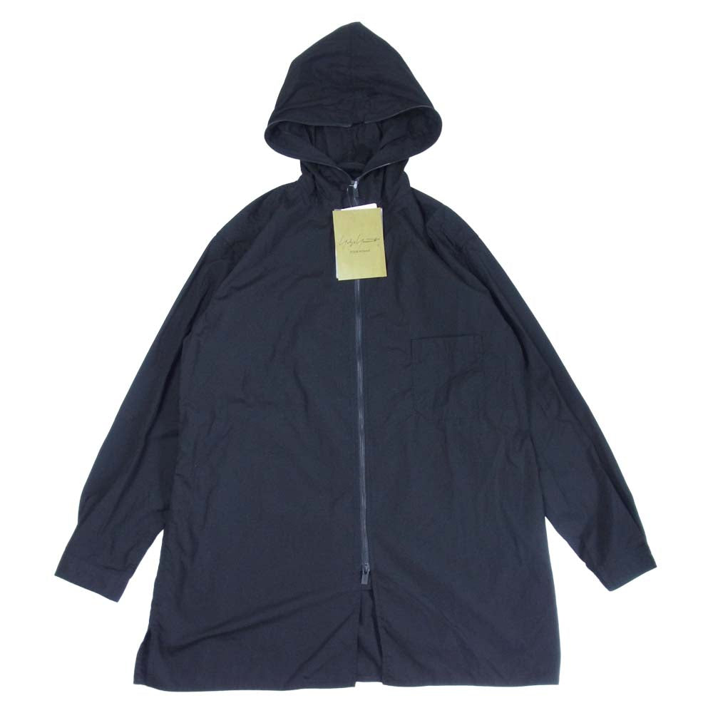 Yohji Yamamoto ヨウジヤマモト POUR HOMME プールオム 21SS HD-B04-001-2A CHAIN STITCH BROAD HOOD SHIRT チェーンステッチ ブロード フードシャツ ブラック系 3【新古品】【未使用】【中古】