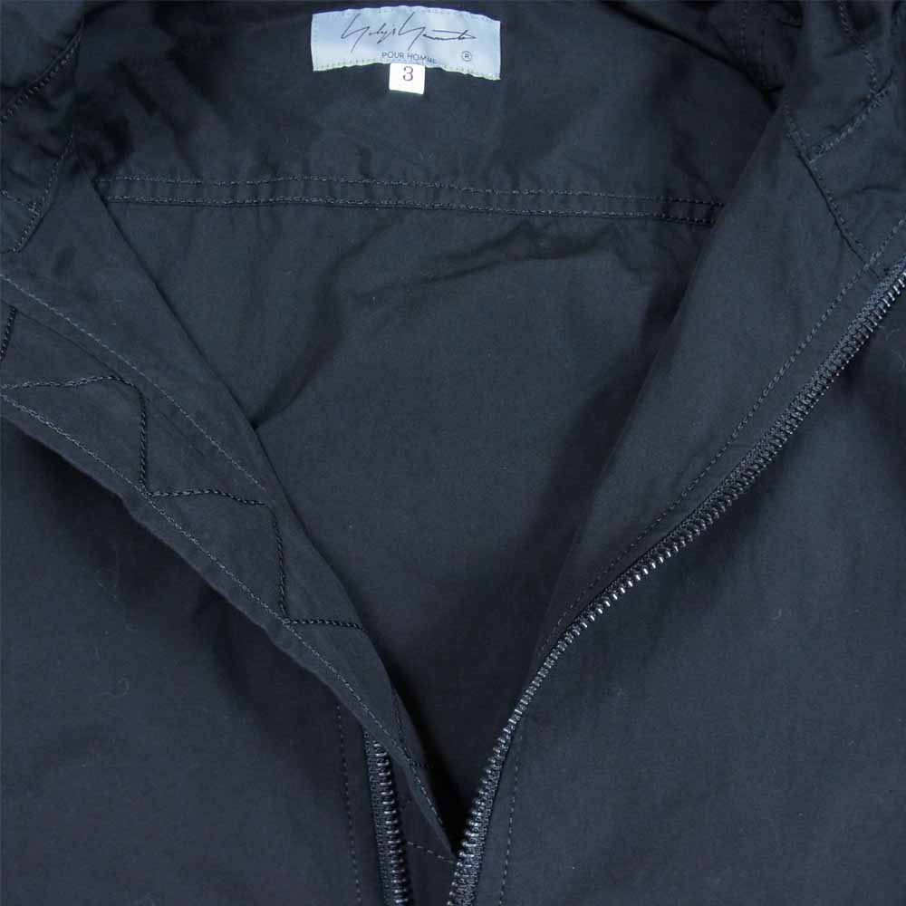 Yohji Yamamoto ヨウジヤマモト POUR HOMME プールオム 21SS HD-B04-001-2A CHAIN STITCH BROAD HOOD SHIRT チェーンステッチ ブロード フードシャツ ブラック系 3【新古品】【未使用】【中古】