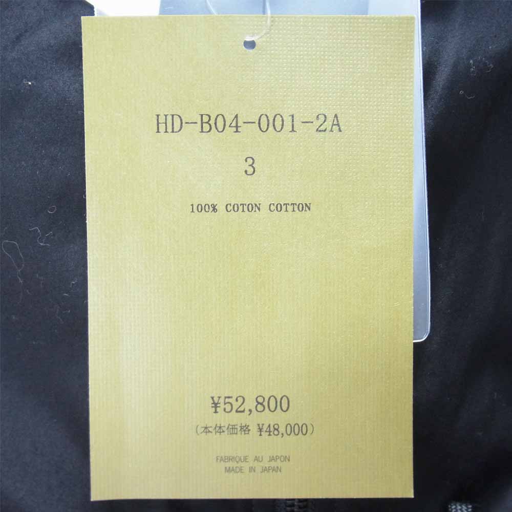 Yohji Yamamoto ヨウジヤマモト POUR HOMME プールオム 21SS HD-B04-001-2A CHAIN STITCH BROAD HOOD SHIRT チェーンステッチ ブロード フードシャツ ブラック系 3【新古品】【未使用】【中古】