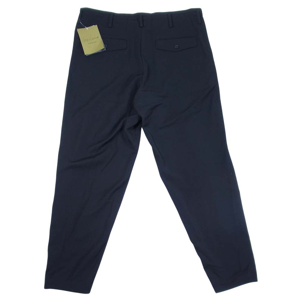 Yohji Yamamoto ヨウジヤマモト POUR HOMME プールオム 21SS HD-P18-100-2A W/GABARDINE HEM WRAPPER PLACKET PANTS ウールギャバジン シワギャバ パンツ ブラック系 3【新古品】【未使用】【中古】