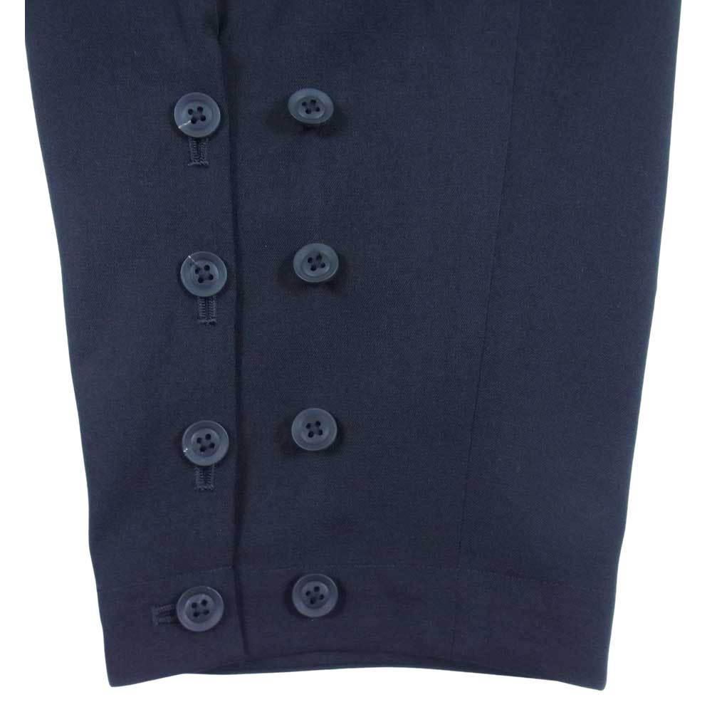 Yohji Yamamoto ヨウジヤマモト POUR HOMME プールオム 21SS HD-P18-100-2A W/GABARDINE HEM WRAPPER PLACKET PANTS ウールギャバジン シワギャバ パンツ ブラック系 3【新古品】【未使用】【中古】