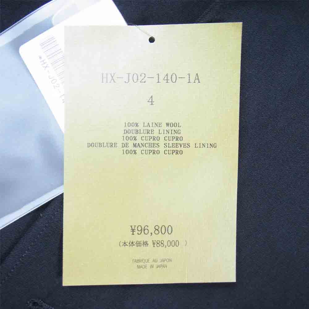Yohji Yamamoto ヨウジヤマモト REGULATION MEN レギュレーション 21SS HX-J02-140-1A W/GABARDINE 5BUTTON SINGLE JACKET ウールギャバジン ジャケット ブラック系 4【新古品】【未使用】【中古】