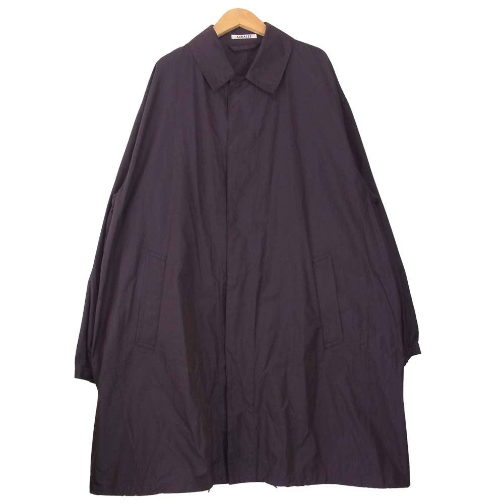 AURALEE オーラリー 18SS A8SC01SC CHAMBRAY BIG SOUTIEN COAT オーバーサイズ ステンカラー ロング コート ブラウン系 4【中古】