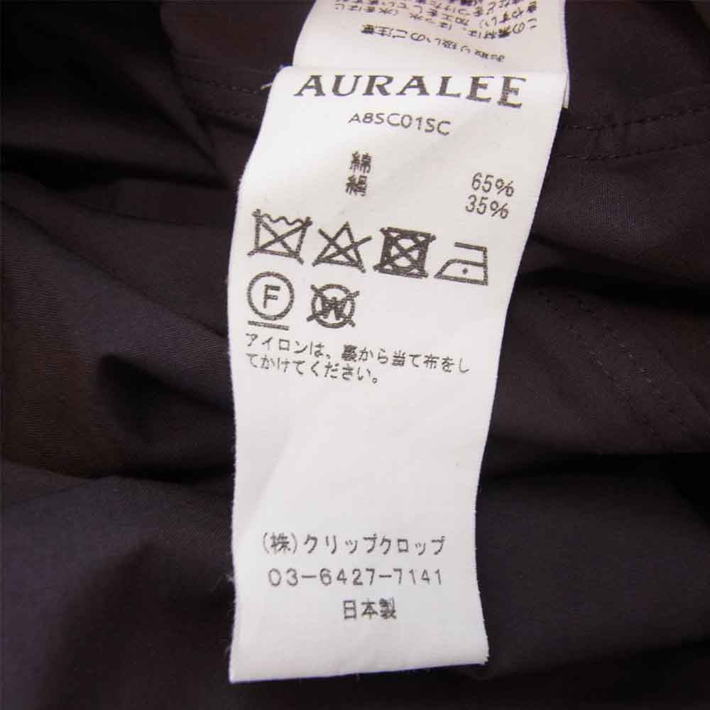 AURALEE オーラリー 18SS A8SC01SC CHAMBRAY BIG SOUTIEN COAT オーバーサイズ ステンカラー ロング コート ブラウン系 4【中古】