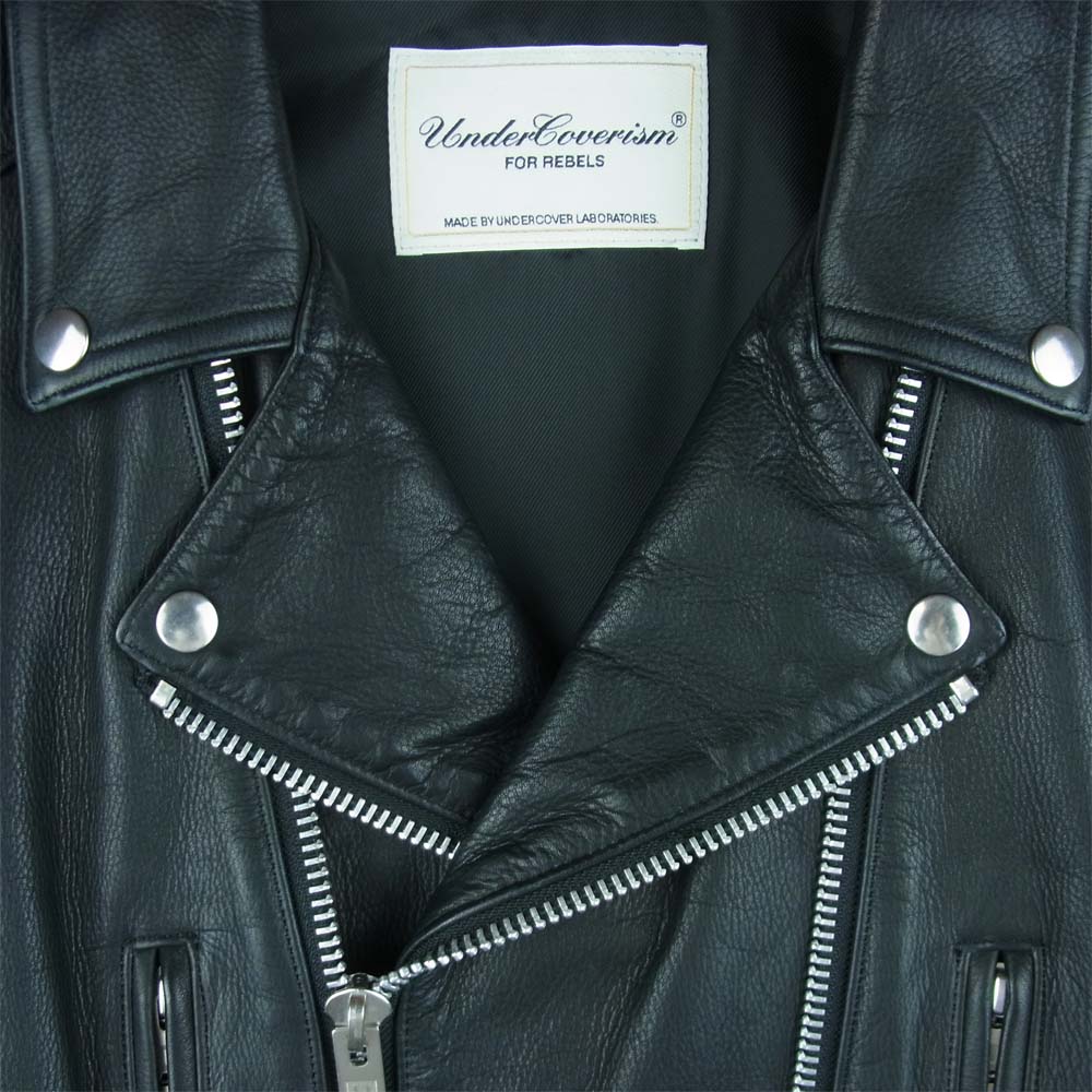 UNDERCOVER アンダーカバー 09201 Double riders jacket ダブル ライダース ジャケット レザー 牛革 ブラック系【中古】