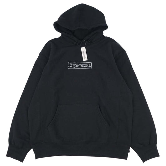 Supreme シュプリーム 21SS KAWS Chalk Logo Hooded Sweatshirt カウズ チョーク ロゴ プルオーバー パーカー ブラック系 L【極上美品】【中古】