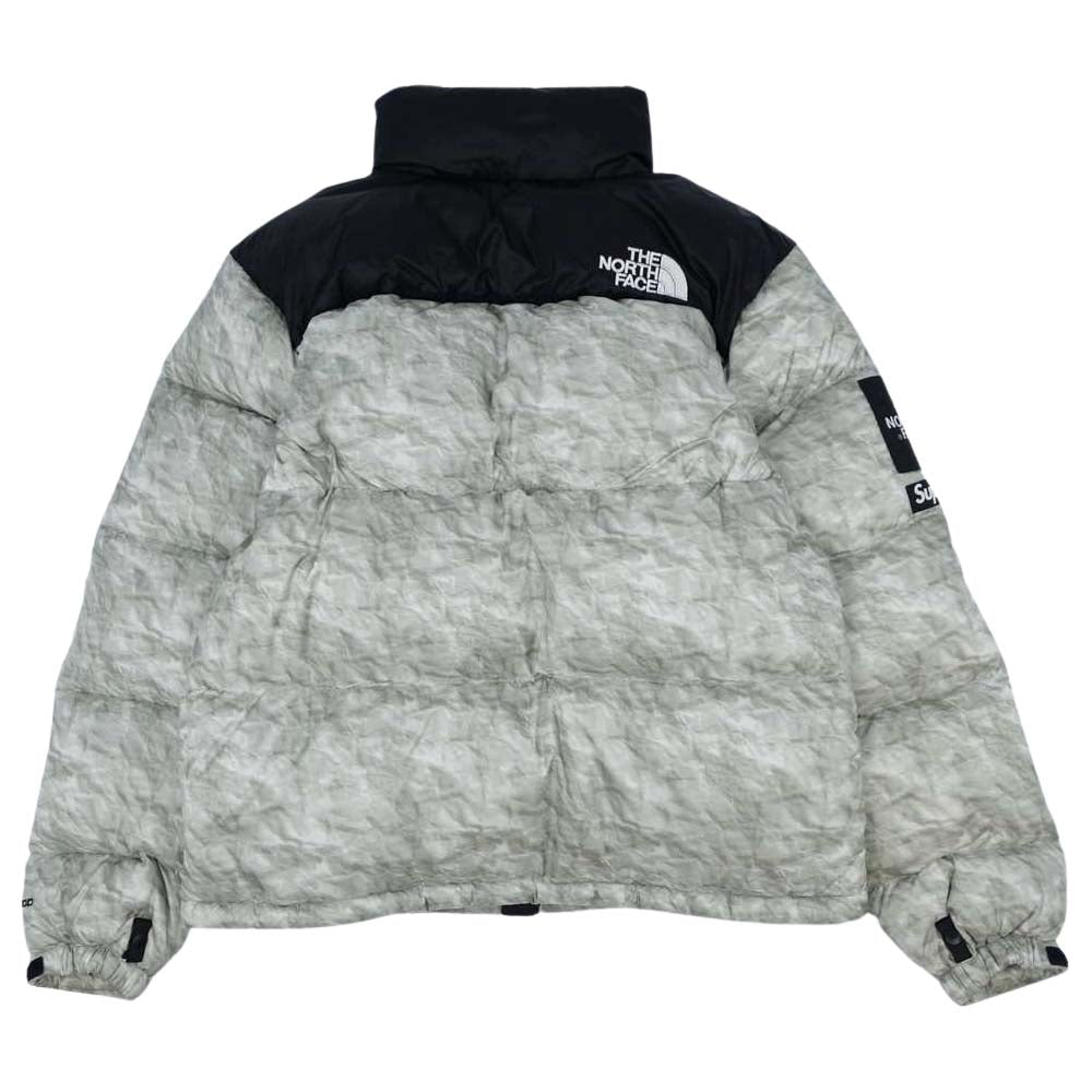 Supreme シュプリーム 19AW NF0A3SDD8YJ × The North Face ノースフェイス Paper Print Nuptse Jacket 紙 ペーパー プリント ヌプシ ダウン ジャケット マルチカラー系 M【新古品】【未使用】【中古】