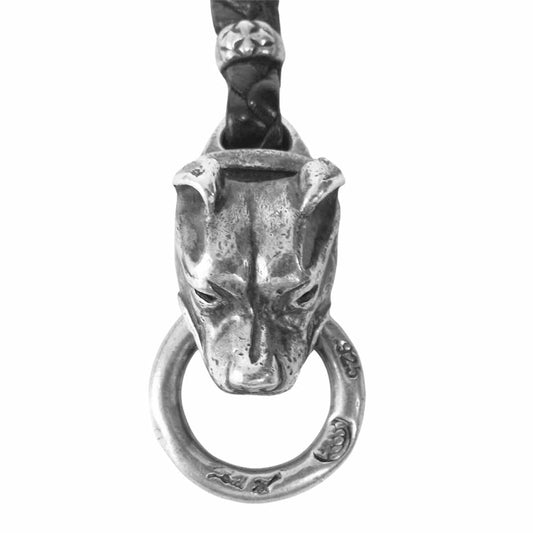 BILL WALL LEATHER ビルウォールレザー ブルドッグ  レザー キーチェーン キーリング  シルバー系【中古】