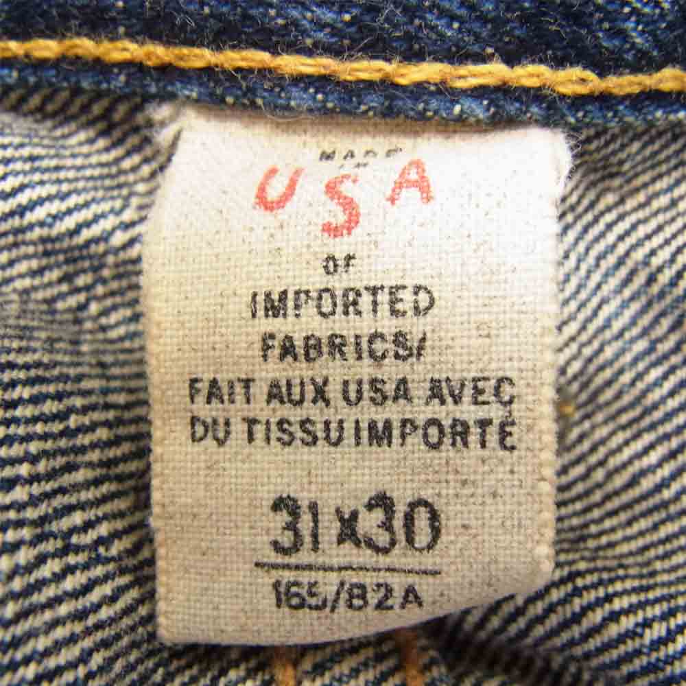 RRL ダブルアールエル USA製 国内正規品 ボタンフライ セルビッチ 165 82A インディゴブルー系 31【中古】