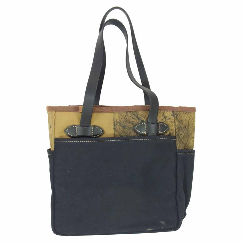 FILSON フィルソン RESTORATION DEPARTMENT & WORKSHOP 加工 TOTE BAG  ブラック系【美品】【中古】