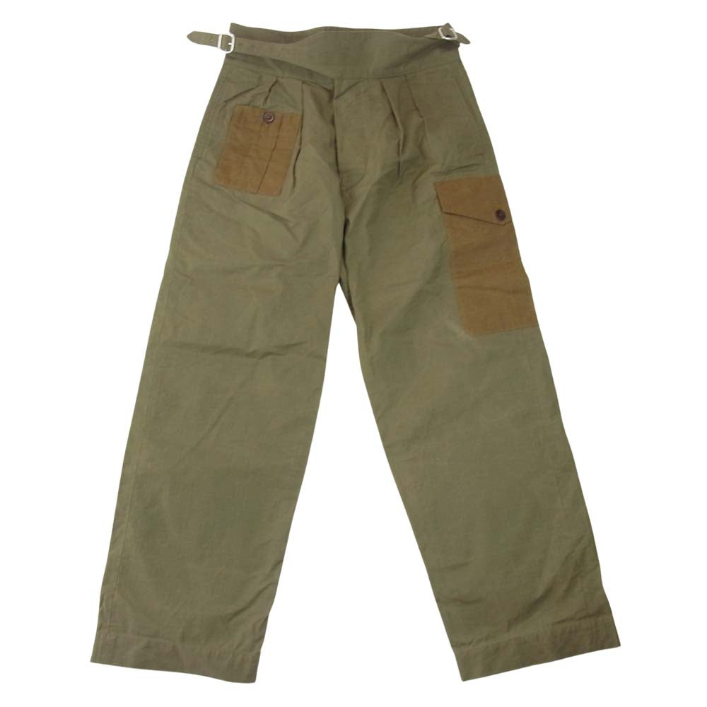 Nigel Cabourn ナイジェルケーボン 8040-11-50020 ARMY BUCKLE PANT HALLEY STEVENSON R200 RIPSTOP 2 COLORS AUTHENTIC LINE アーミー カーキ系 32【美品】【中古】