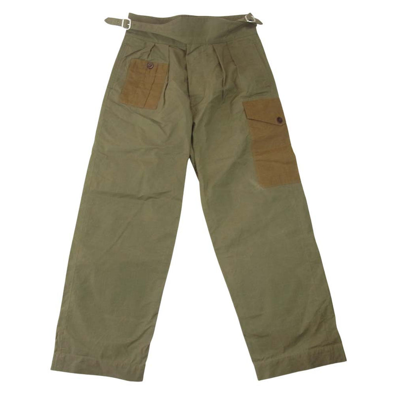 Nigel Cabourn ナイジェルケーボン 8040-11-50020 ARMY BUCKLE PANT HALLEY STEVENSON R200 RIPSTOP 2 COLORS AUTHENTIC LINE アーミー カーキ系 32【美品】【中古】